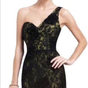 BCBG Jennifer One Shoulder Lace Dress